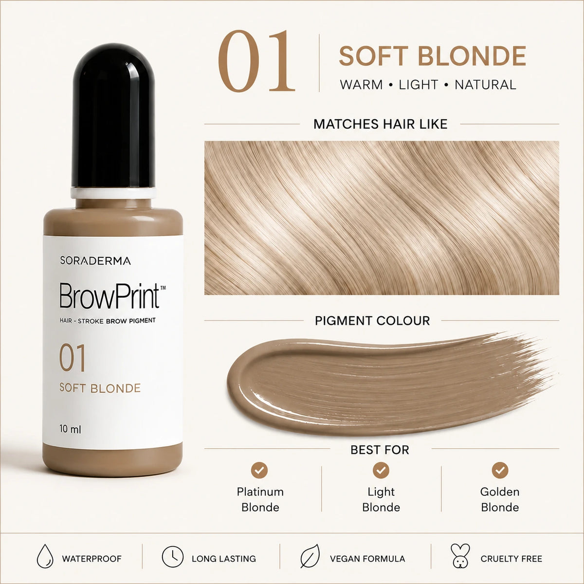 BrowPrint 01 soft blonde pigment and hair colour guide