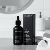 Soraderma serum on bathroom counter
