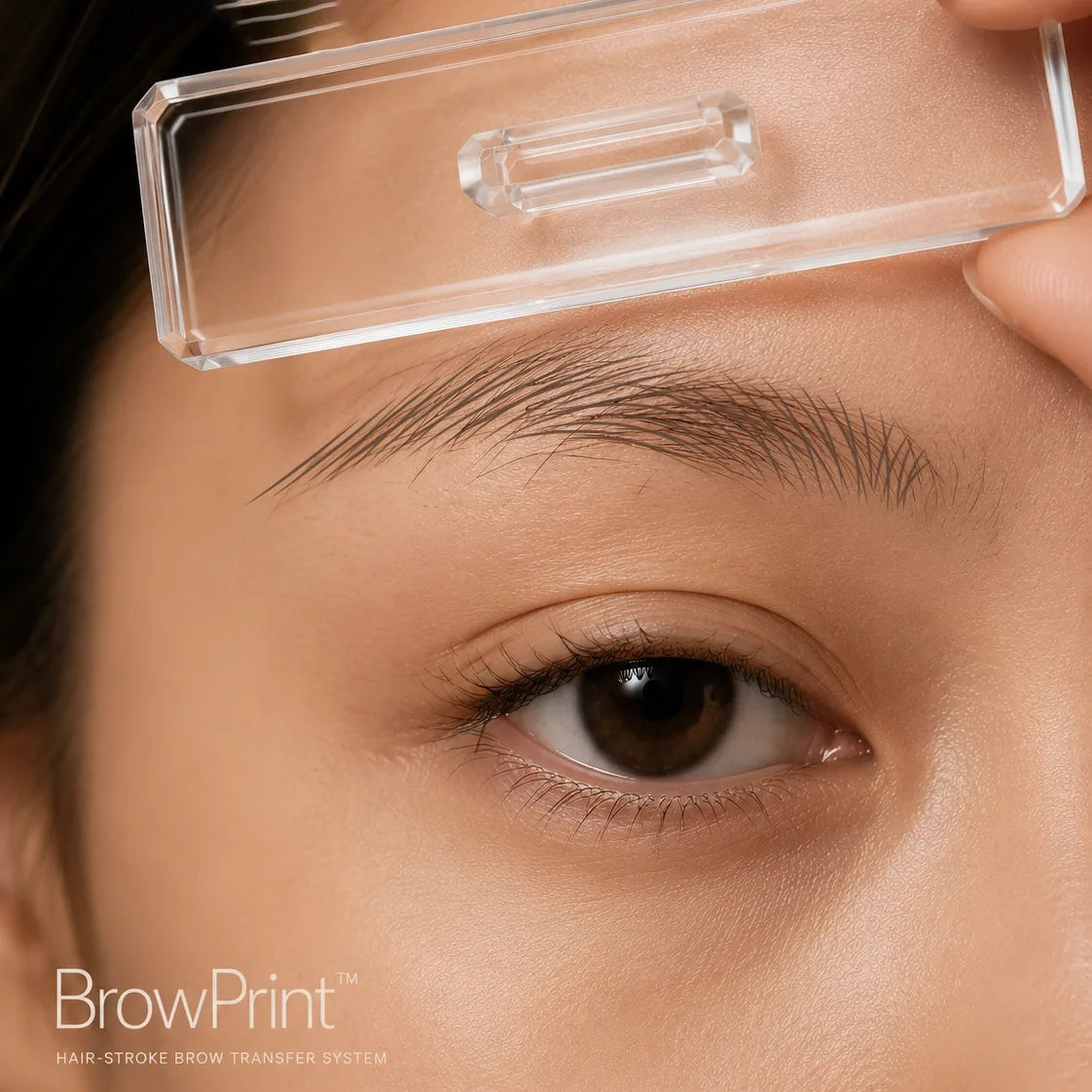 Macro close-up of individual BrowPrint hair strokes