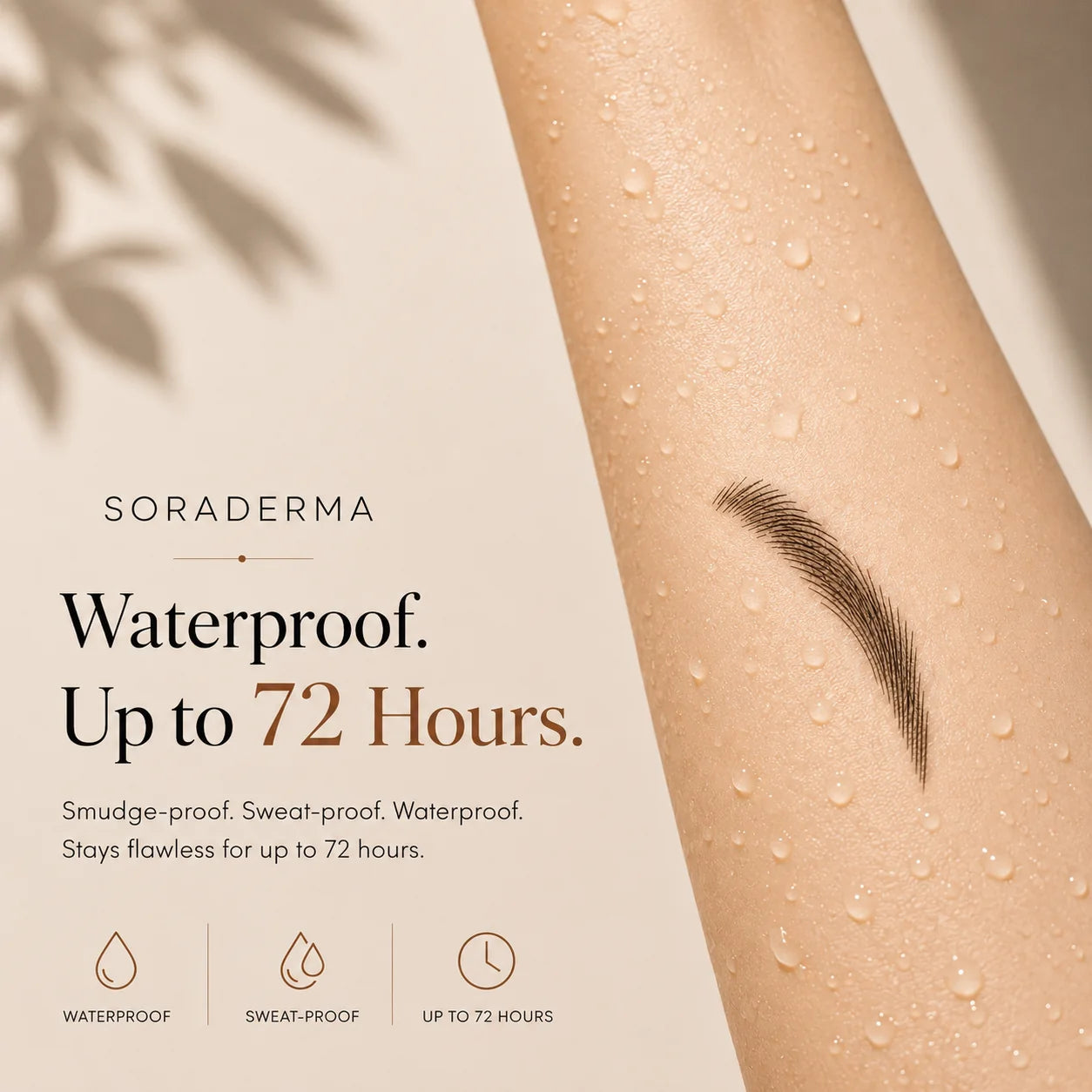 Waterproof BrowPrint result with up to 72 hours wear